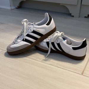 Adidas Samba White and Black Trainers